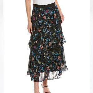 AMUR Wildflower Louella Pleated Tiered Maxi Skirt | NWOT